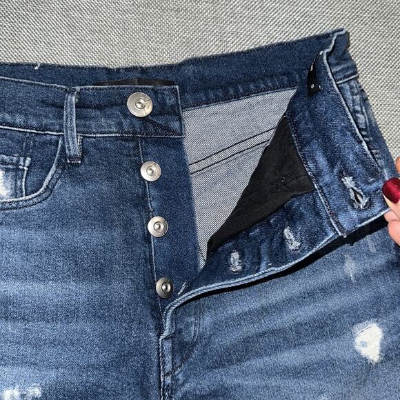 3 x 1 made here distressed high waisted denim shorts size 25 - Picture 5 of 7